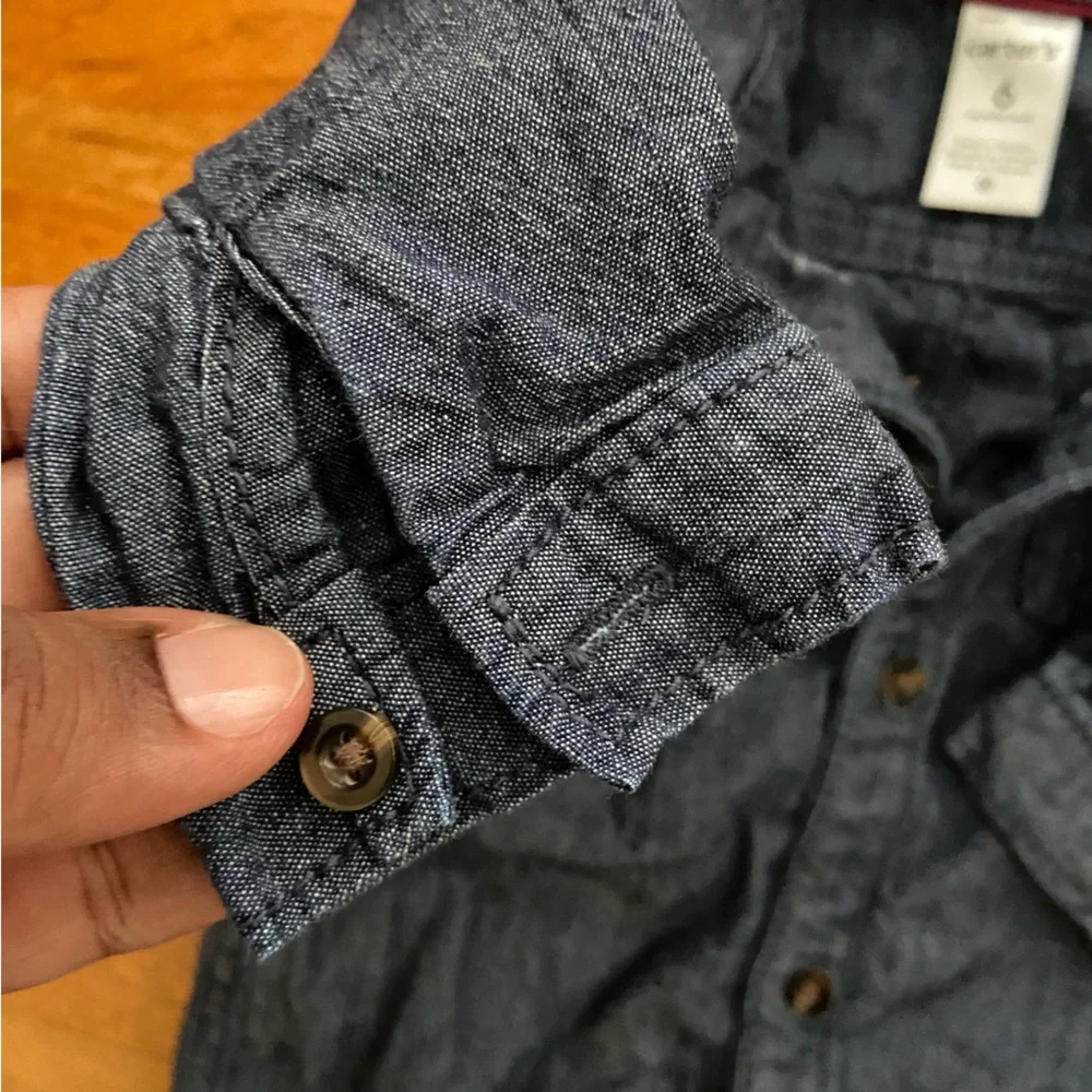 Carters Jumpsuit Denim Coverall Button Front